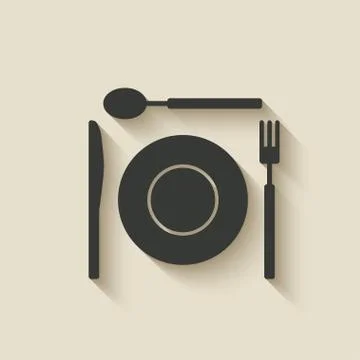 Plate fork knife spoon icon Stock-Illustration