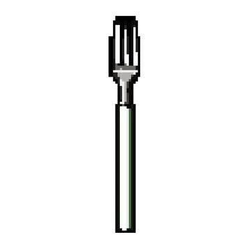 Plate fork pixel art vector illustration Stock Illustration