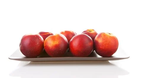 Plate with fresh nectarines Foto stock