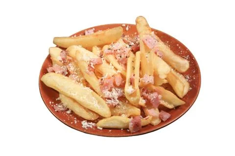 Plate of fried potatoes Stock Photos