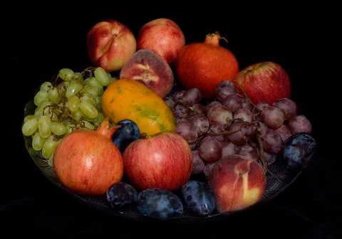 Plate of fruit Stock Photos