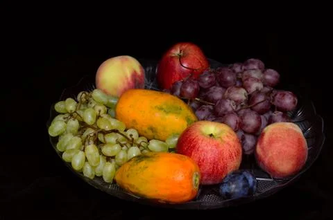 Plate of fruit Stock Photos