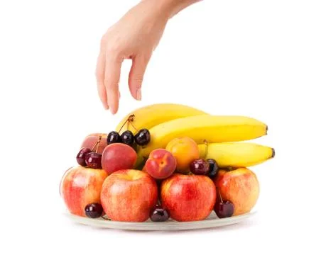 Plate with fruit Stock Photos