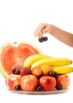 Plate with fruit Foto stock
