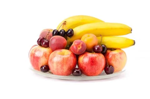 Plate with fruit Stock Photos