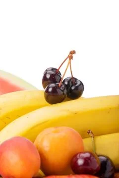Plate with fruit Stock Photos