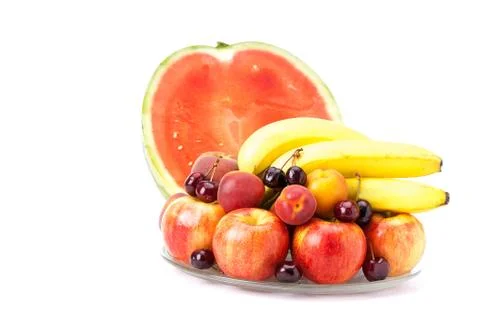 Plate with fruit Stock Photos