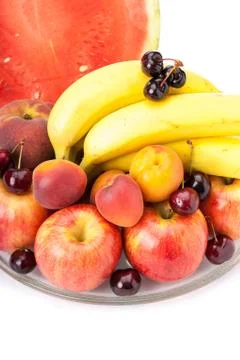 Plate with fruit Foto stock