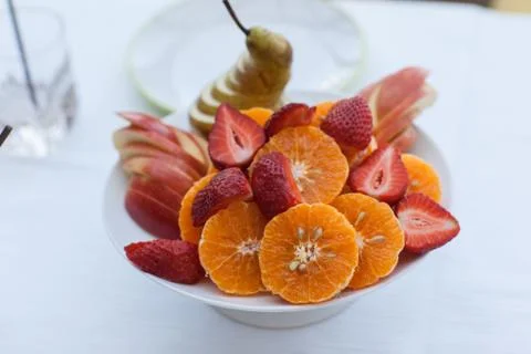 Plate with fruit Stock Photos