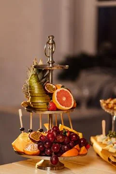 A plate of fruit is on the table Stock Photos