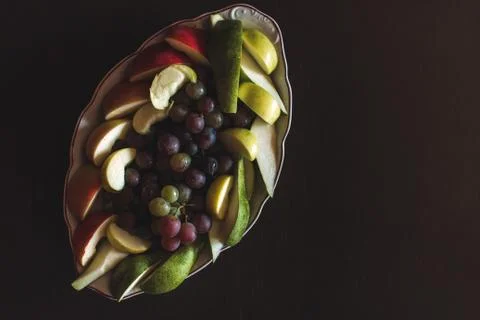 Plate of fruits Stock Photos