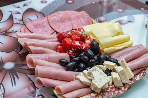 A plate full of appetizers Stock Photos