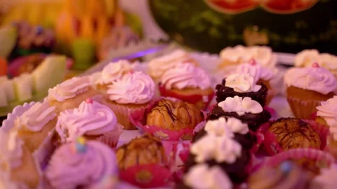 A plate full of cakes Stock Footage 261151199