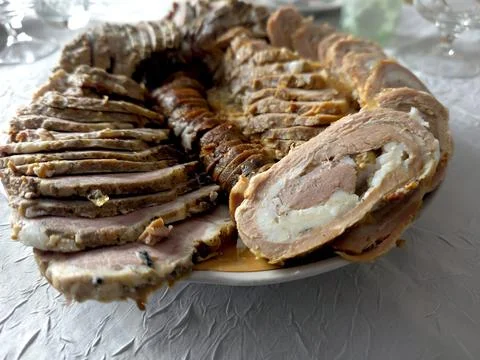 Plate Full of Cold Cuts Served at a Gathering During the Afternoon Stock Photos