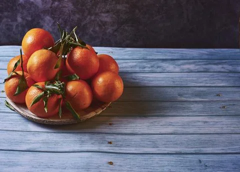 Plate full of various oranges Stock Photos