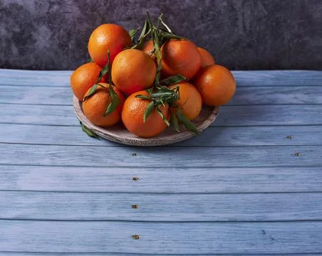 Plate full of various oranges Stock Photos