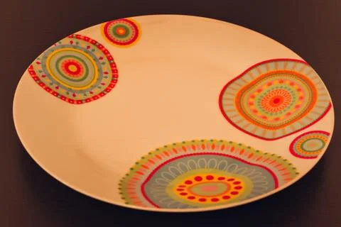 A plate with geometric design Stock Photos