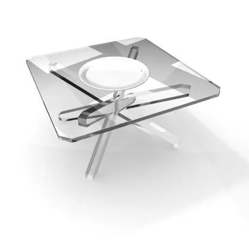 Plate on glass table Stock Illustration
