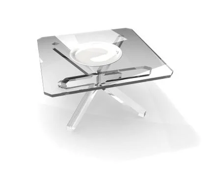 Plate on glass table Stock Illustration