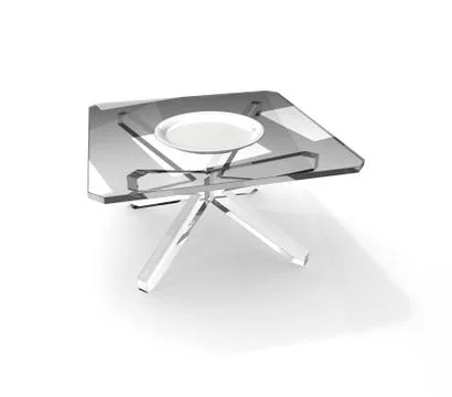 Plate on glass table Stock Illustration