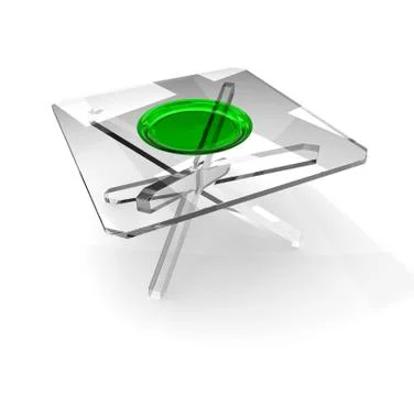 Plate on glass table Stock Illustration