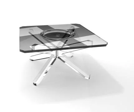 Plate on glass table Stock Illustration