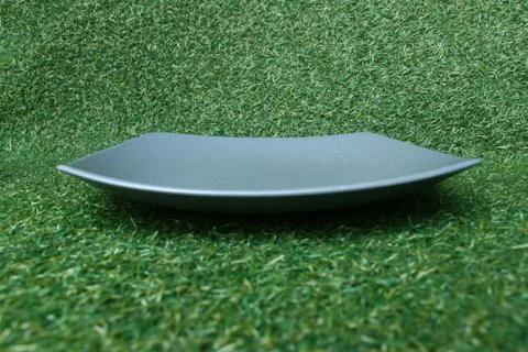 Plate on grass Stock Photos