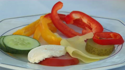 A Plate of Green Salad Stock Footage 52189948