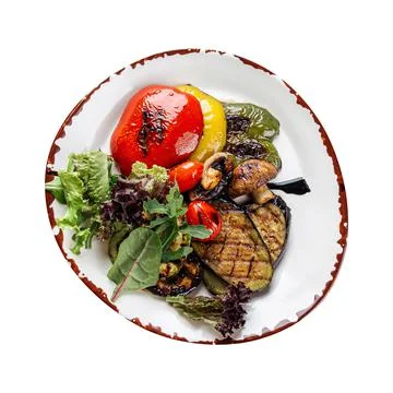 Plate of grilled vegetables Stock Photos