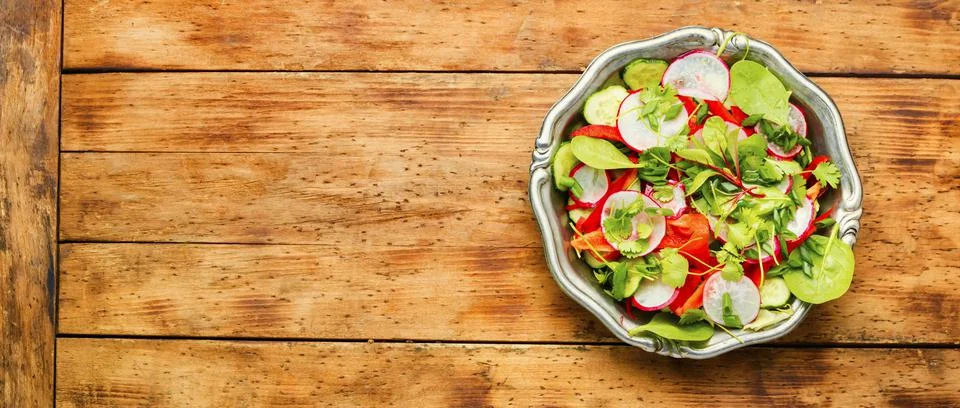 Plate of healthy vegetarian salad,diet menu Stock Photos