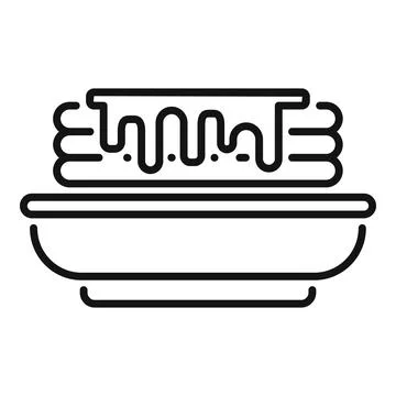 Plate holding stack of pancakes covered in syrup icon 库存插图