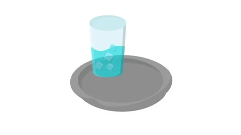 A plate holds two glasses filled with water and ice cubes, showcasing a ref.. Stock Footage 332457609