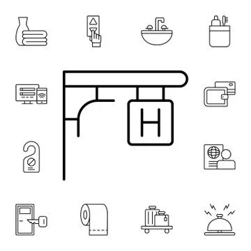 Plate, hotel flat vector icon in hotel service pack Stock Illustration