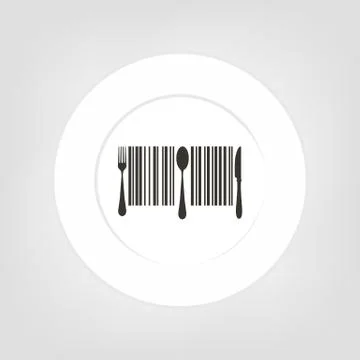 Plate icon about stroke code Stock Illustration