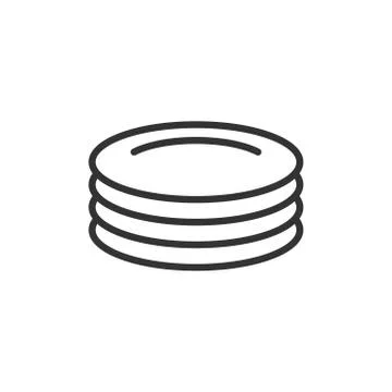Plate icon in flat style. Dish vector illustration on white isolated backgrou Stockillustratie
