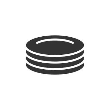 Plate icon in flat style. Dish vector illustration on white isolated backgrou 库存插图