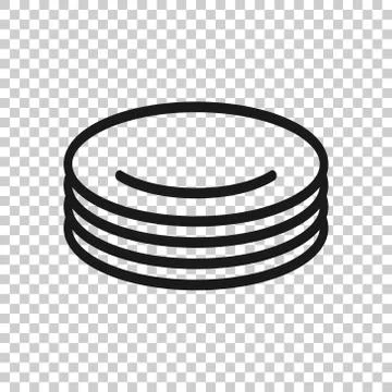 Plate icon in flat style. Dish vector illustration on white isolated backgrou 库存插图