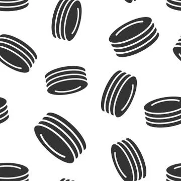 Plate icon in flat style. Dish vector illustration on white isolated backgrou Stock Illustration