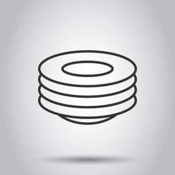 Plate icon in flat style. Dish vector illustration on white isolated backgrou Stockillustratie