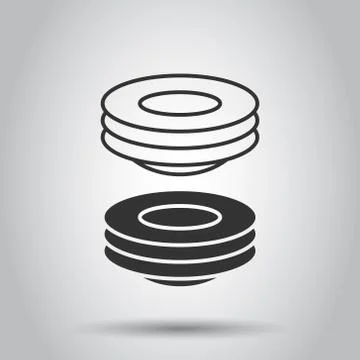 Plate icon in flat style. Dish vector illustration on white isolated backgrou 库存插图