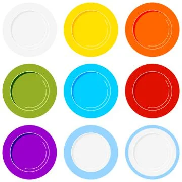 Plate icons set isolated on white background vector illustration Stock Illustration