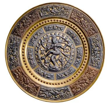 Plate with the image of dancing shiva Stock Photos