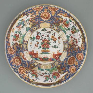 Plate with Imari painting decoration Belvedere (Royal Manufaktura) Copyrig... Stock Photos