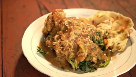 A plate of Indonesian gado-gado is suitable for food videos Stock Footage 310561672