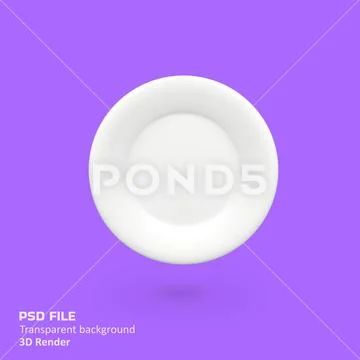 Plate isolated 3d render icon illustration PSD Template