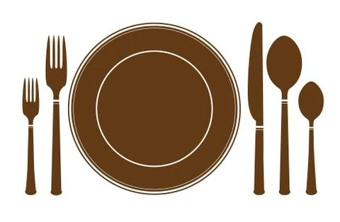 Plate knife and fork icon Stock Illustration