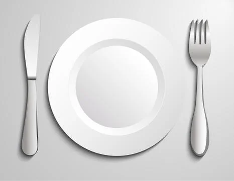 Plate knife and fork Stock Illustration