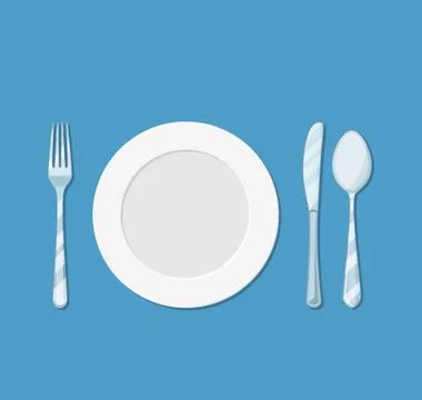 Plate knife and fork Illustrazione stock