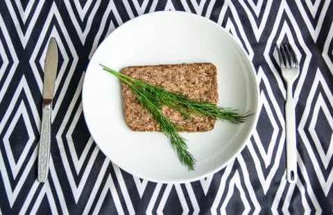 Plate with knife and fork Stock Photos