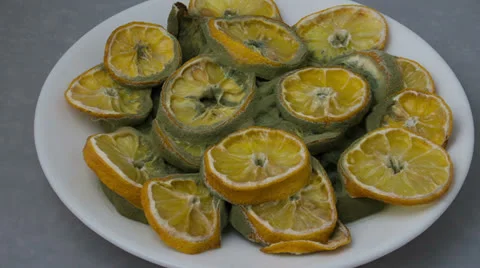 Plate of lemons timelapse 02 Stock Footage 22602670